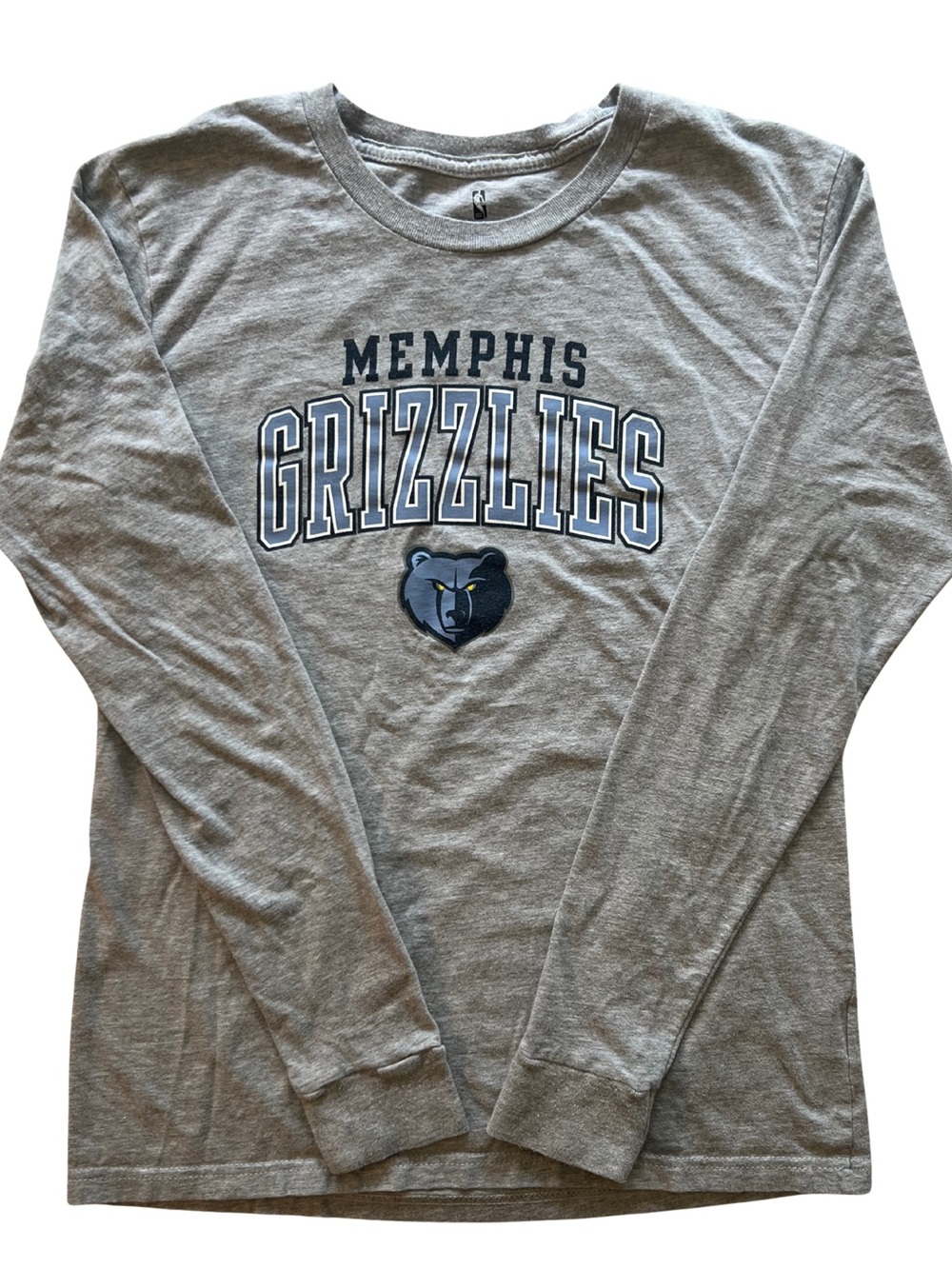 Memphis Grizzlies Youth XL Long Sleeve Sweatshirt Grey Crew‎ Neck Fanatics NBA